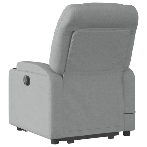 Poltrona elétrica reclinável massagens tecido cinzento-claro - Image 4