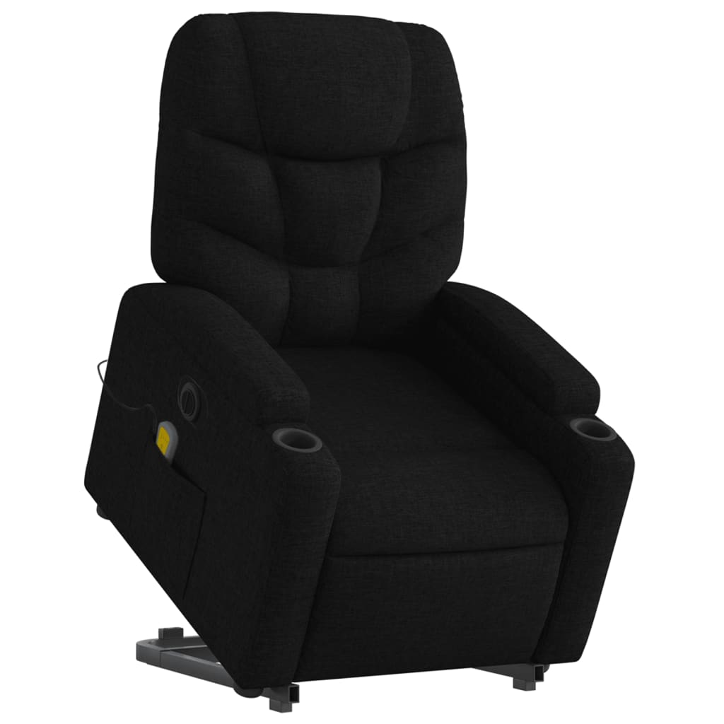 Poltrona elétrica elevatória massagens tecido preto - Image 2