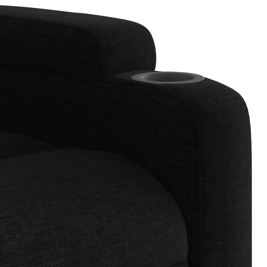 Poltrona elétrica elevatória massagens tecido preto - Image 11