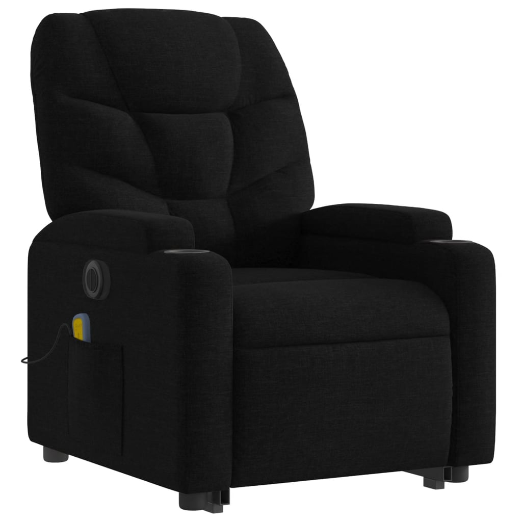 Poltrona elétrica elevatória massagens tecido preto - Image 3