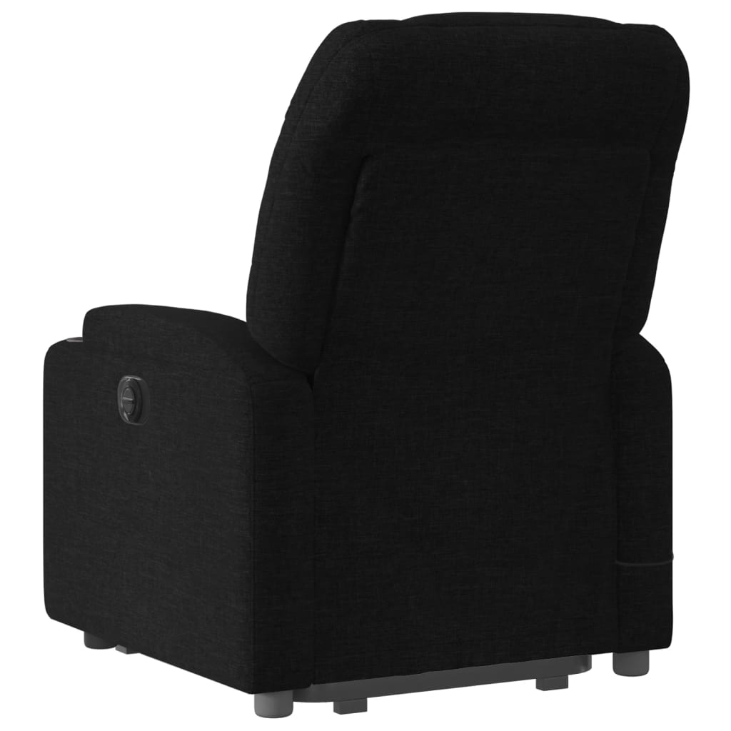 Poltrona elétrica elevatória massagens tecido preto - Image 4