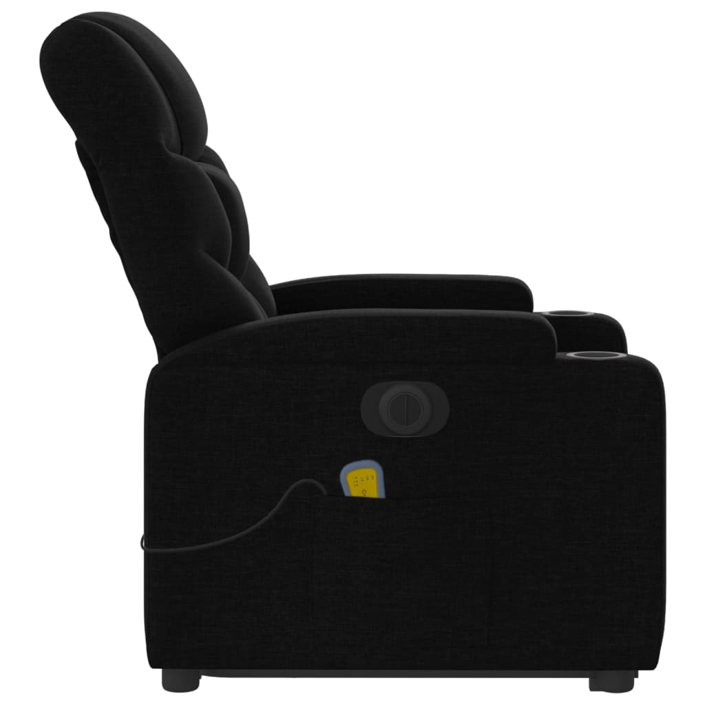 Poltrona elétrica elevatória massagens tecido preto - Image 9