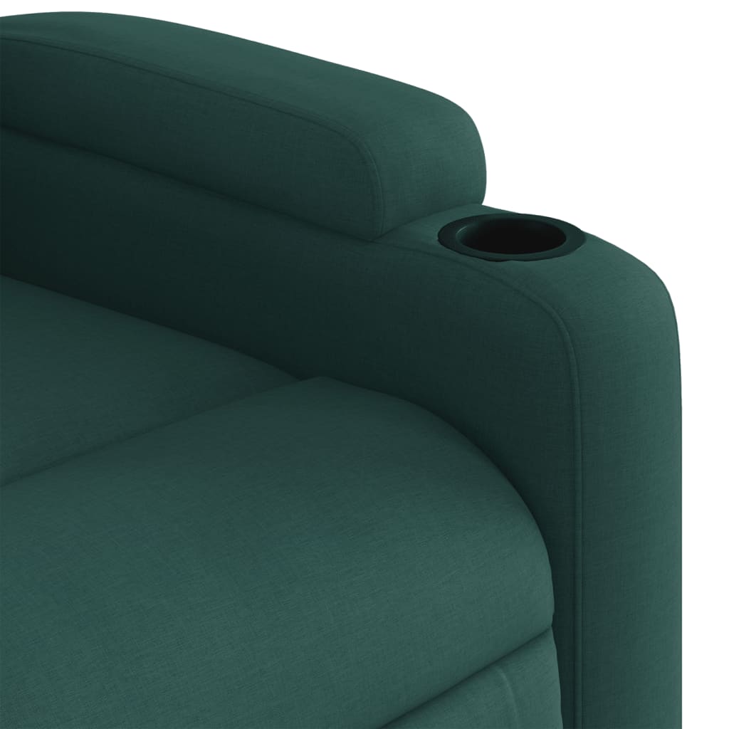 Poltrona reclinável de massagens elétrica tecido verde-escuro - Image 10