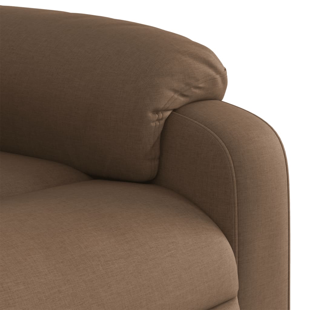 Poltrona elétrica reclinável tecido castanho - Image 10