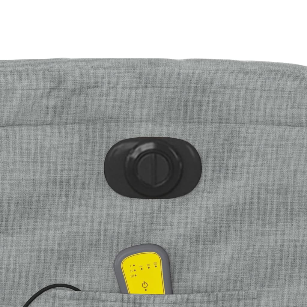 Poltrona de massagens reclinável elétrica tecido cinzento-claro - Image 11