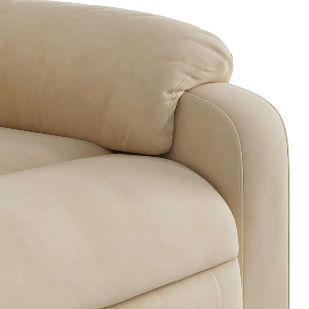 Poltrona reclinável elétrica tecido de microfibra cor creme - Image 11