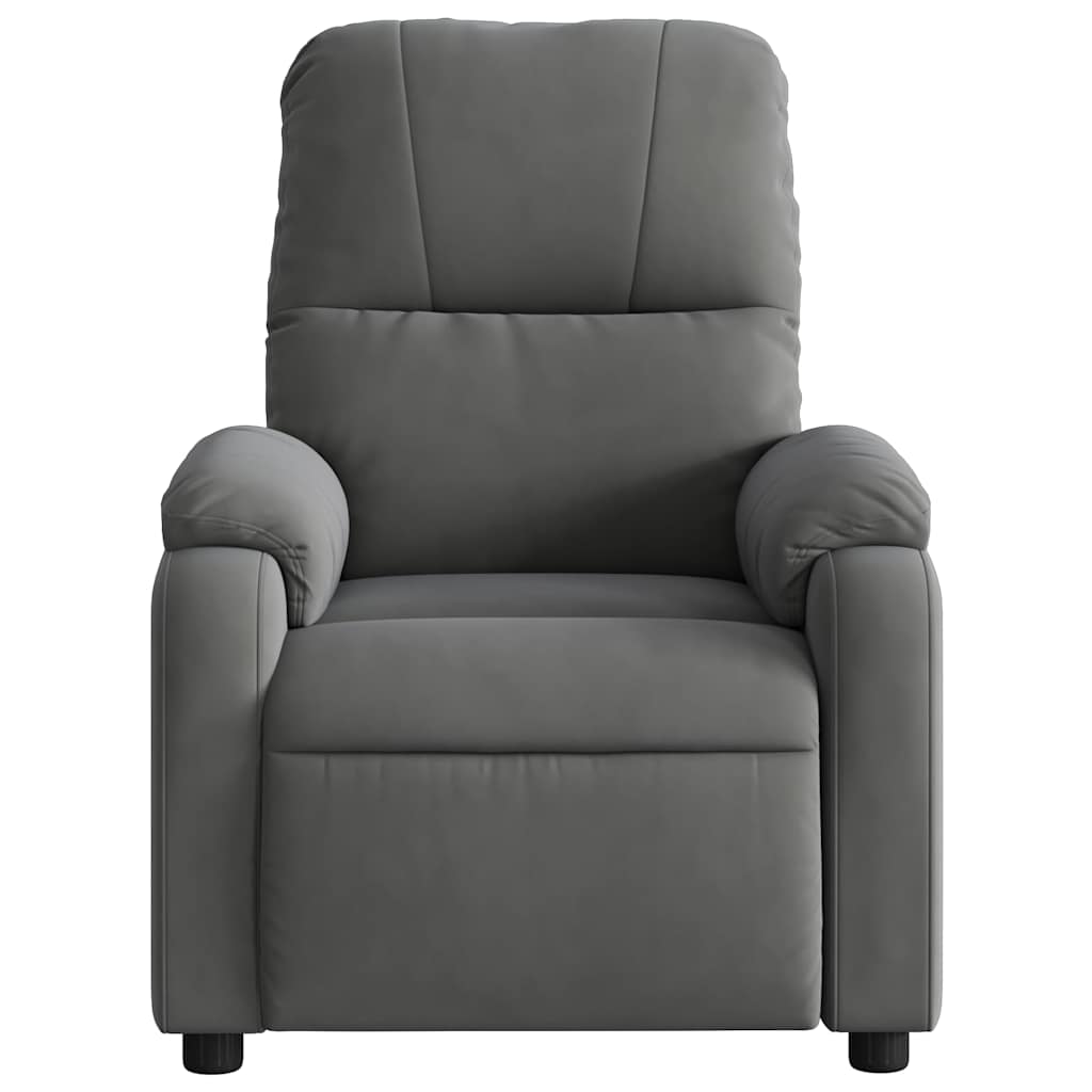 Poltrona massagens reclinável elétrica microfibra cinza-escuro - Image 8
