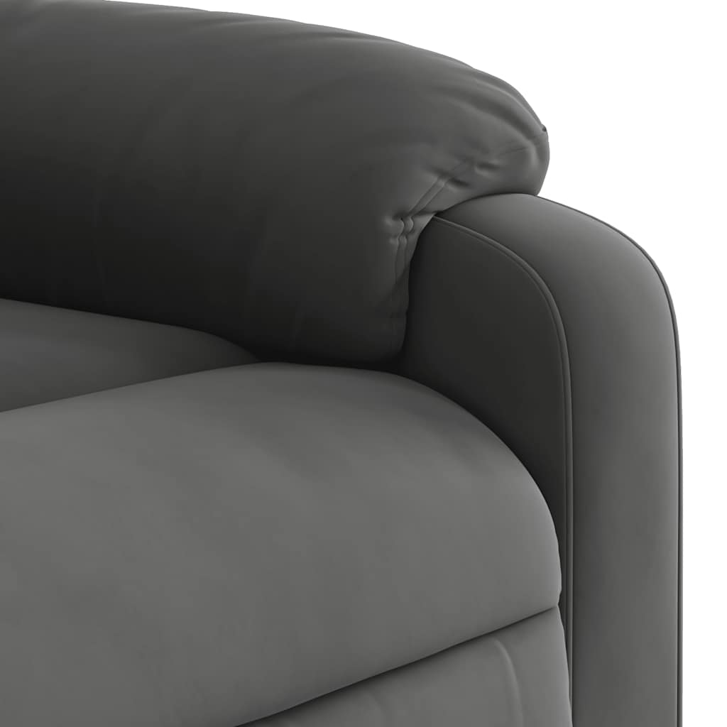 Poltrona massagens reclinável elétrica microfibra cinza-escuro - Image 10