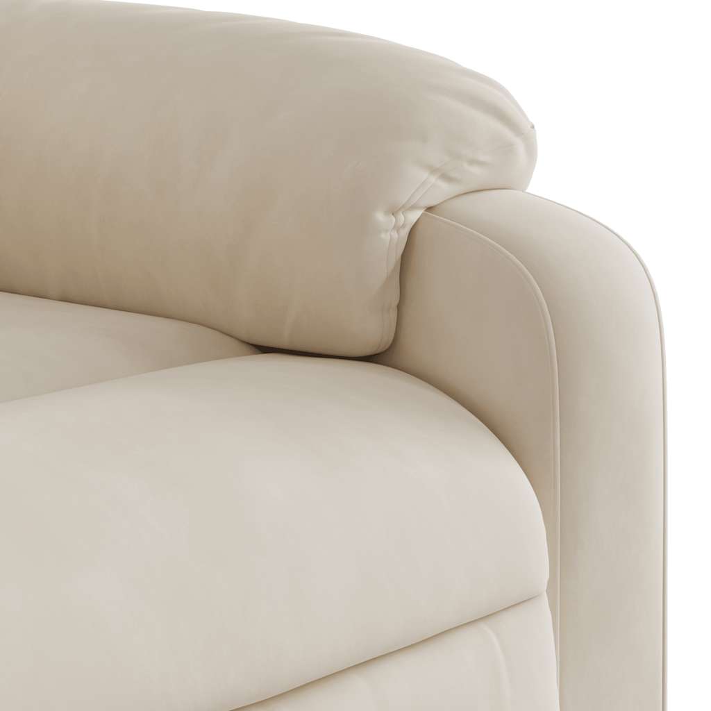 Poltrona de massagens reclinável elevatória microfibra bege - Image 10