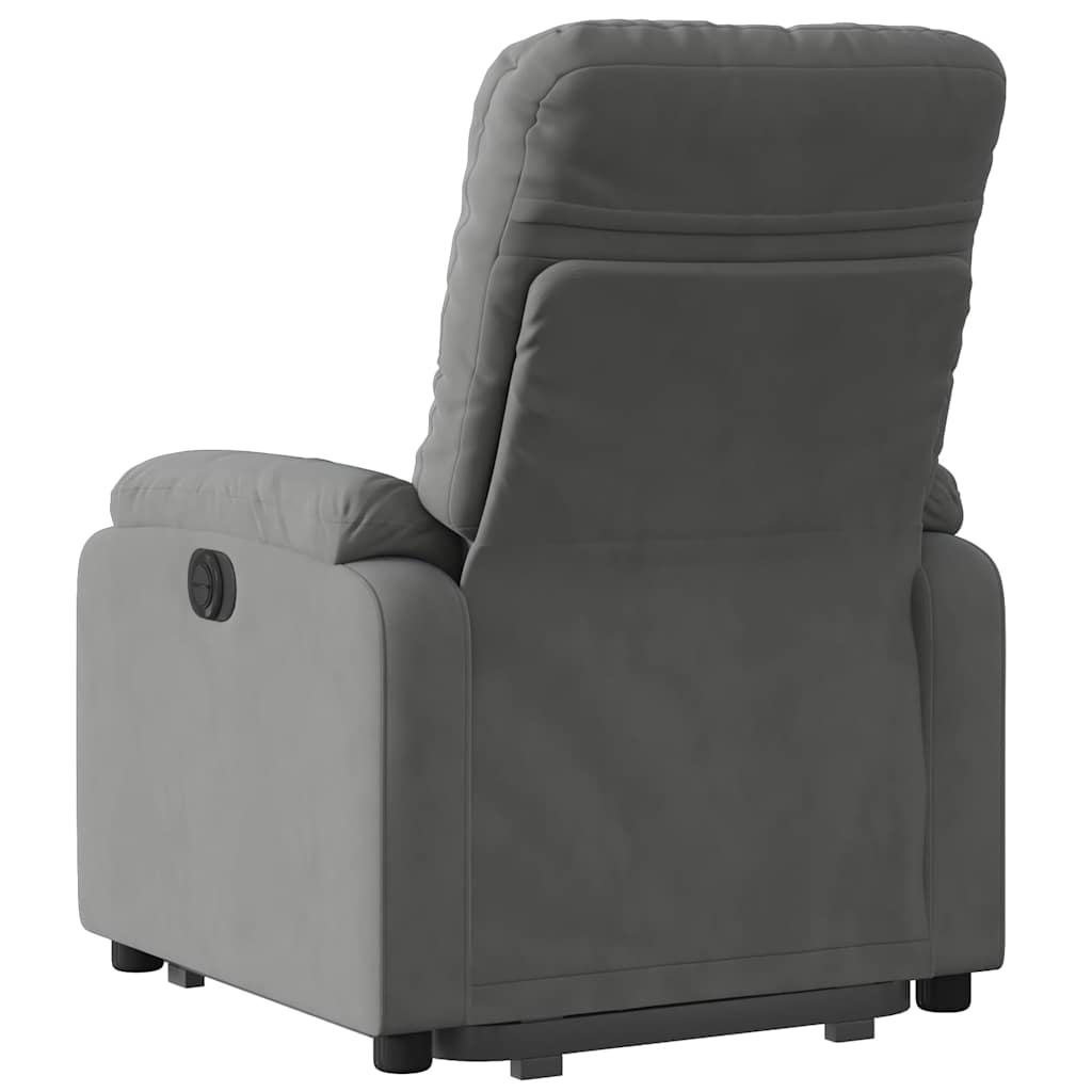 Poltrona reclinável elevatória elétrica microfibra cinza-escuro - Image 10