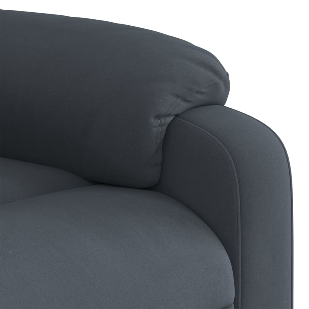 Poltrona de massagens reclinável elétrica veludo cinza-escuro - Image 9