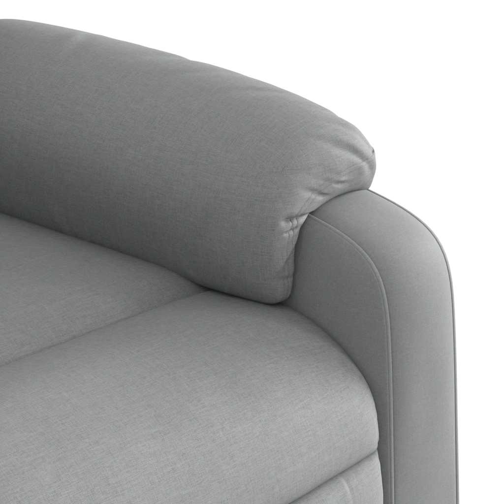 Poltrona elétrica reclinável massagens tecido cinzento-claro - Image 11