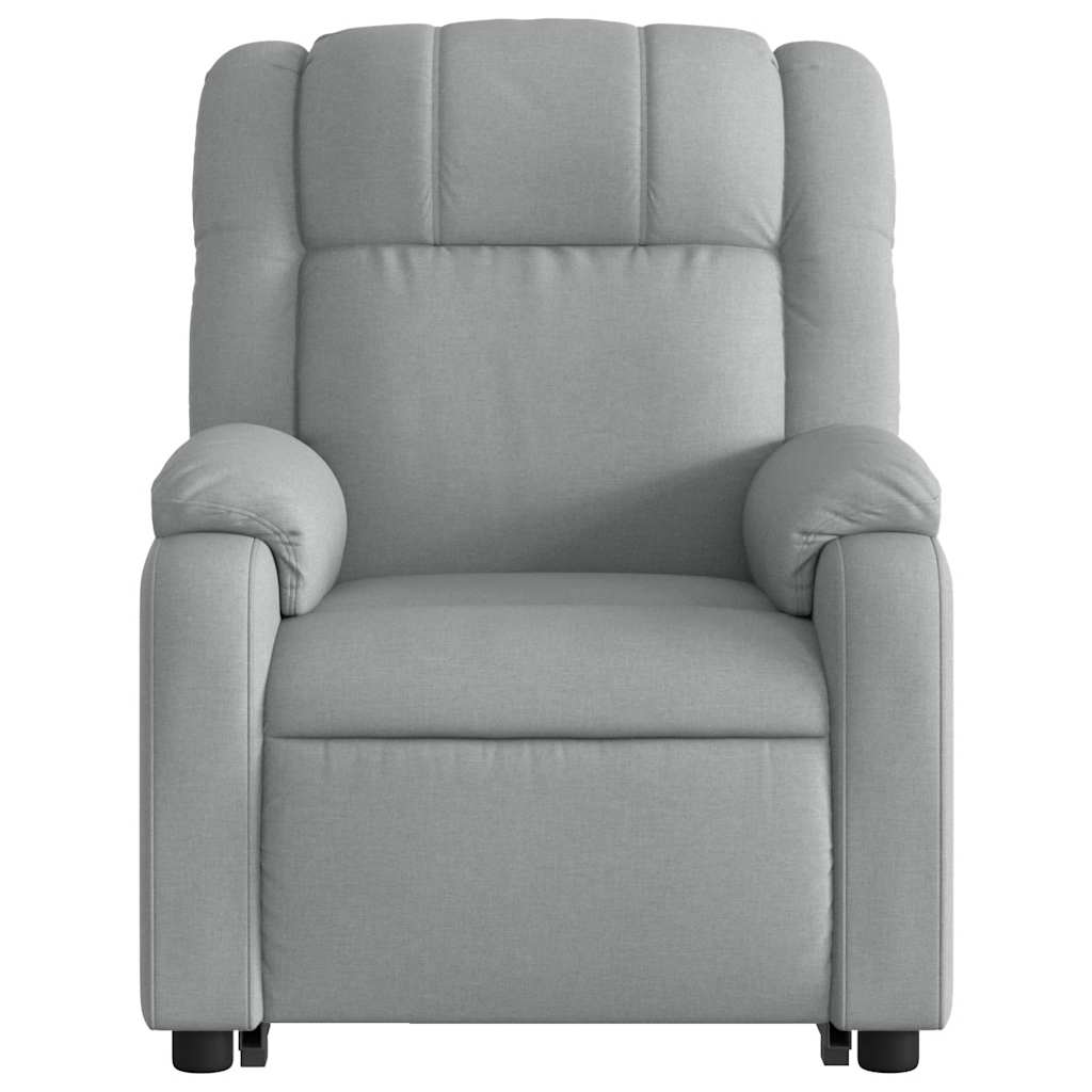 Poltrona elétrica reclinável massagens tecido cinzento-claro - Image 8