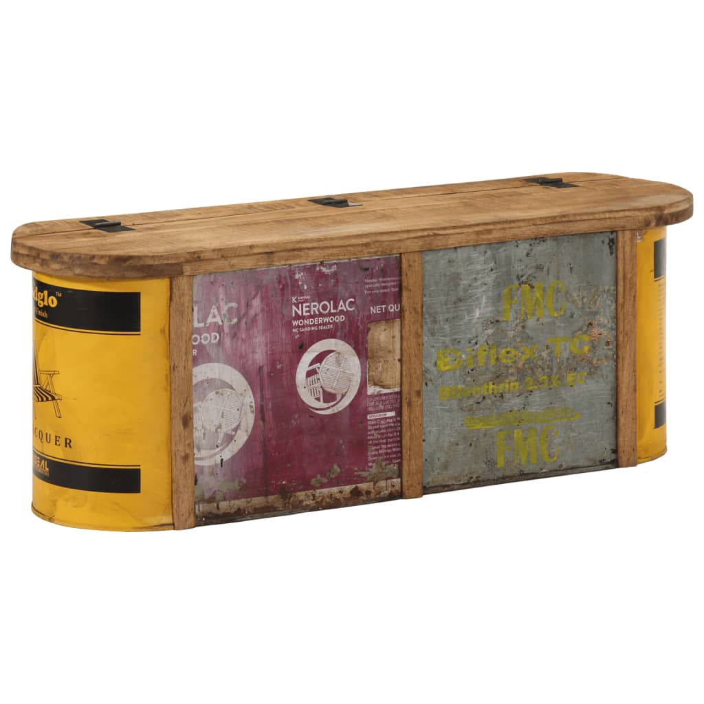 Banco arrumação/aparador 120x30x40 cm madeira recuperada maciça - Image 11