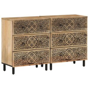 Móveis de apoio 2 pcs 60x33x75 cm madeira de mangueira maciça
