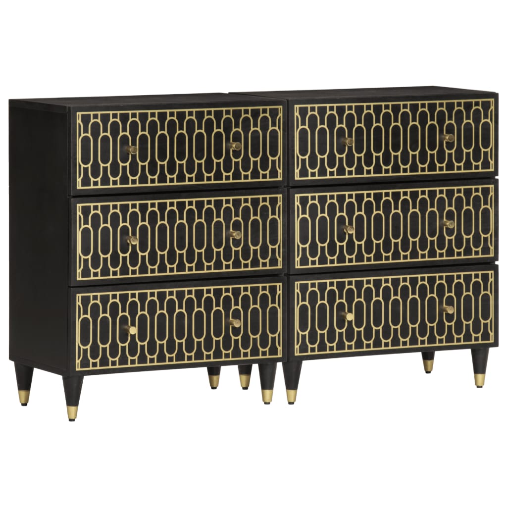 Móveis de apoio 2 pcs 60x33x75 cm madeira de mangueira maciça