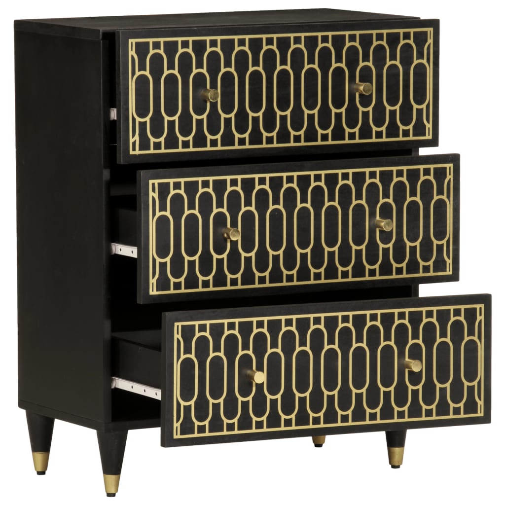 Móveis de apoio 2 pcs 60x33x75 cm madeira de mangueira maciça - Image 3