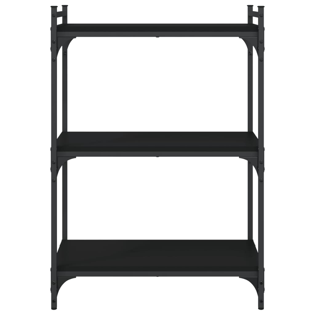 Estante c/ 3 prateleiras 60x30x86 cm derivados de madeira preto - Image 3