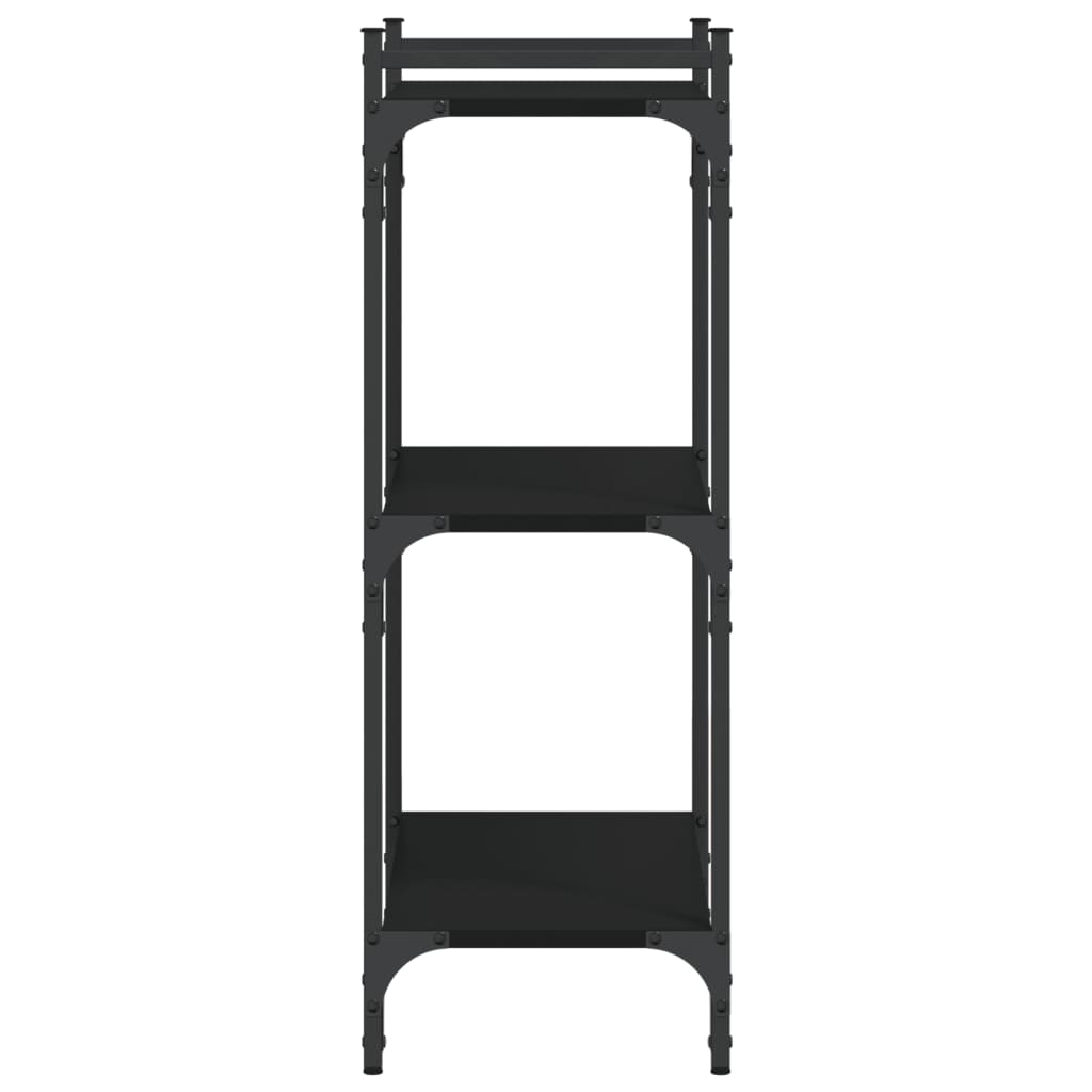 Estante c/ 3 prateleiras 60x30x86 cm derivados de madeira preto - Image 4