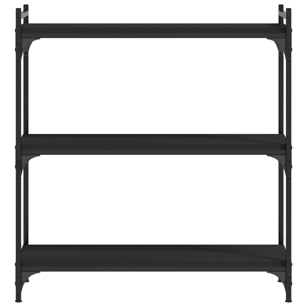 Estante c/ 3 prateleiras 80x30x86 cm derivados de madeira preto - Image 3