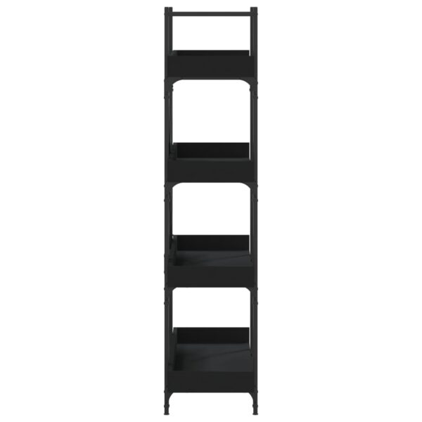 Estante c/ 4 prateleiras 100x33x145,5cm derivados madeira preto - Image 4