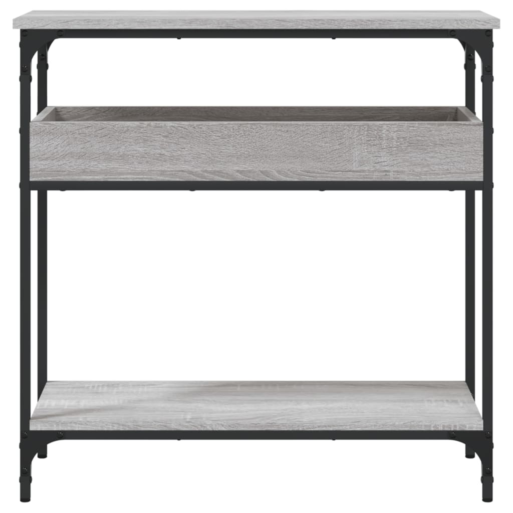 Mesa consola c/ prateleira derivados de madeira cinzento sonoma - Image 3