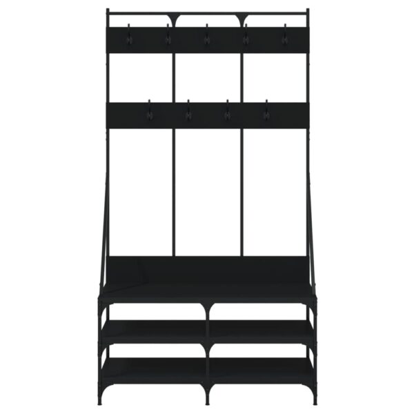 Bengaleiro c/ arrumação de calçado 100x40x184 cm preto - Image 3