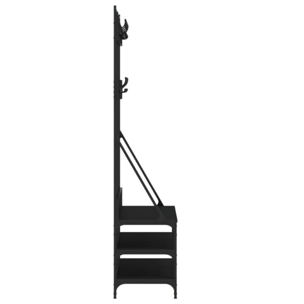 Bengaleiro c/ arrumação de calçado 100x40x184 cm preto - Image 4
