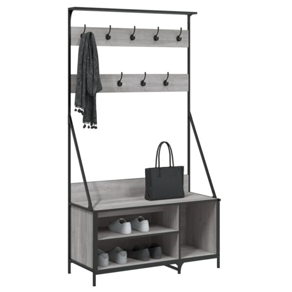 Bengaleiro com arrumação calçado 100x41x184 cm cinza sonoma - Image 2