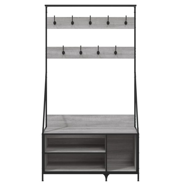 Bengaleiro com arrumação calçado 100x41x184 cm cinza sonoma - Image 3
