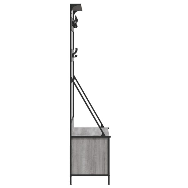 Bengaleiro com arrumação calçado 100x41x184 cm cinza sonoma - Image 4