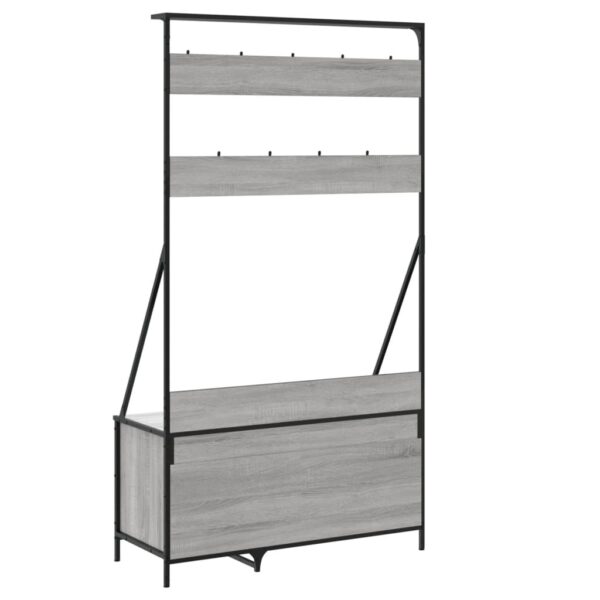 Bengaleiro com arrumação calçado 100x41x184 cm cinza sonoma - Image 5