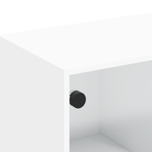 Móvel de TV c/ portas de vidro 102x37x42 cm branco - Image 9