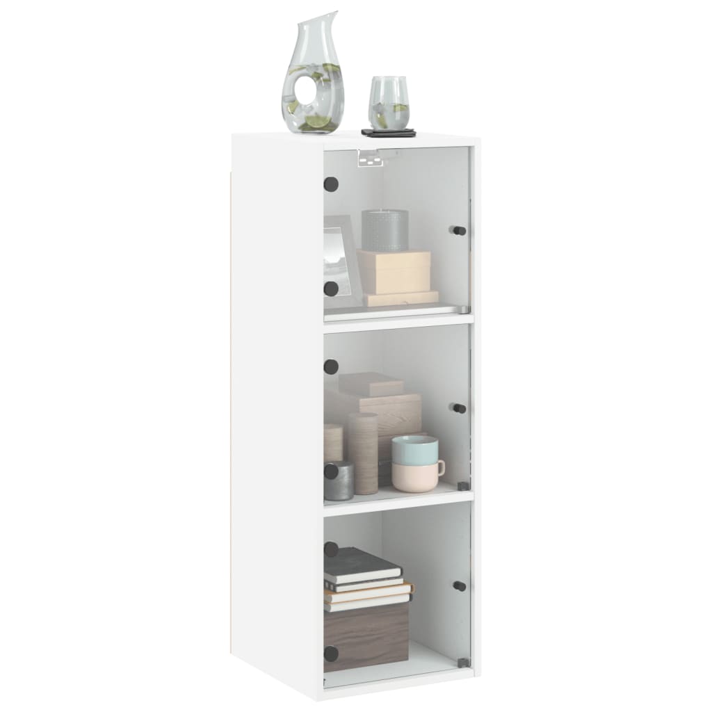 Armário de parede c/ portas de vidro 35x37x100 cm branco - Image 3