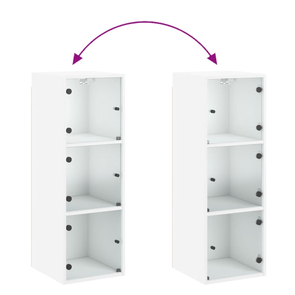 Armário de parede c/ portas de vidro 35x37x100 cm branco - Image 8