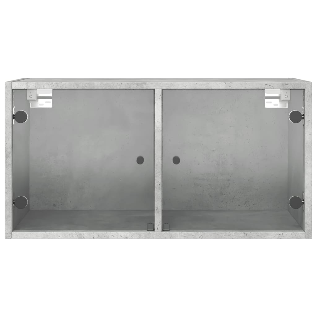 Armário parede c/ porta vidro 2 pcs 68,5x37x35 cm cinza cimento - Image 6