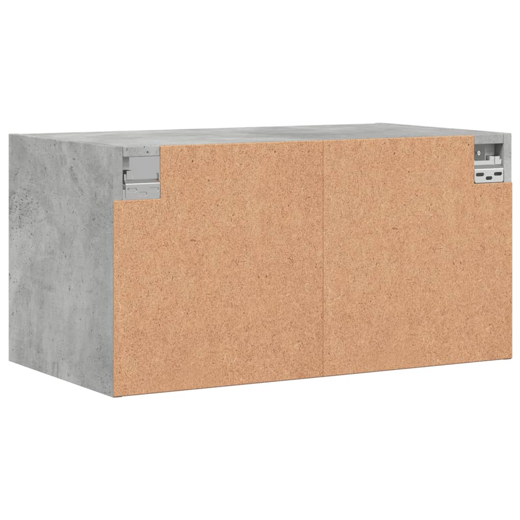 Armário parede c/ porta vidro 2 pcs 68,5x37x35 cm cinza cimento - Image 8
