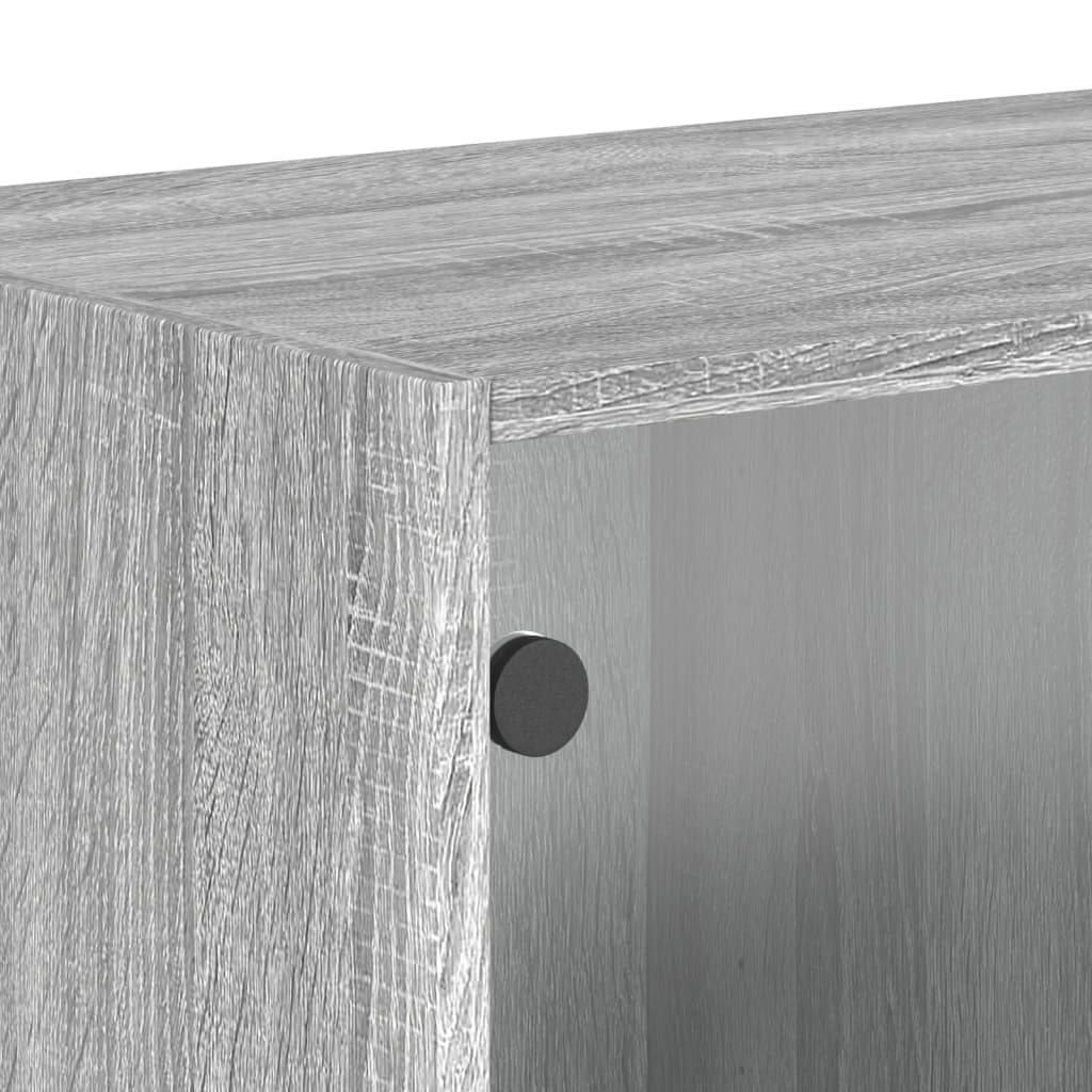 Armário parede c/ porta vidro 2 pcs 68,5x37x35 cm cinza sonoma - Image 9