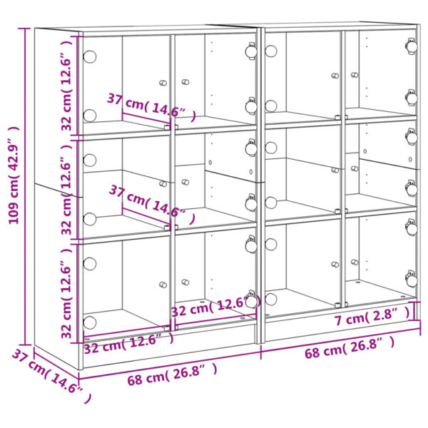 Estante c/ portas 136x37x109 cm derivados madeira branco - Image 11