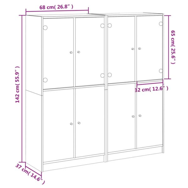 Estante c/ portas 136x37x142 cm derivados de madeira branco - Image 11