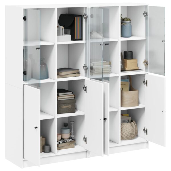 Estante c/ portas 136x37x142 cm derivados de madeira branco - Image 3