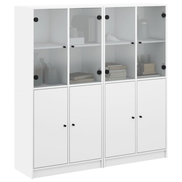 Estante c/ portas 136x37x142 cm derivados de madeira branco - Image 4