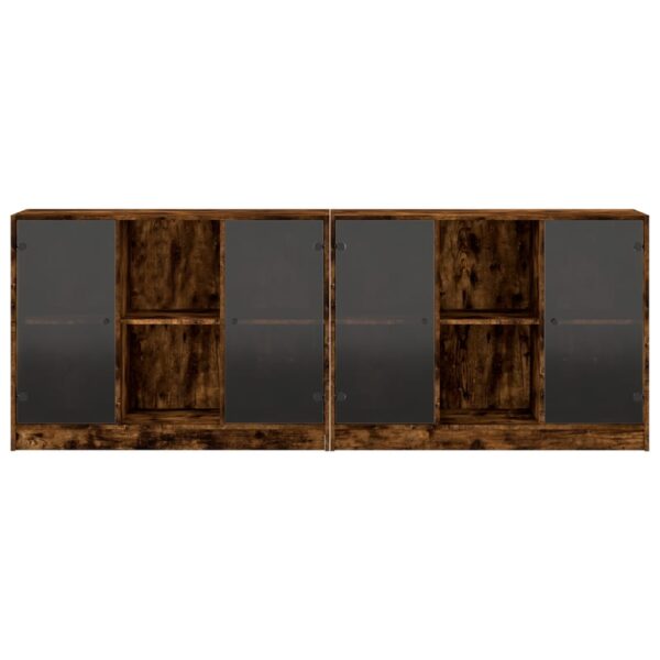 Estante c/ portas 204x37x75 cm deriv. madeira carvalho fumado - Image 5