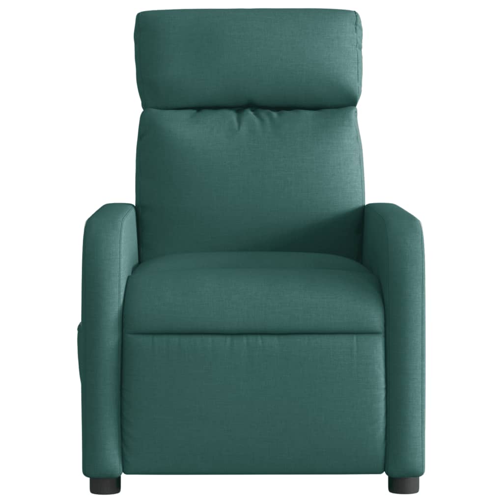 Poltrona reclinável de massagens elétrica tecido verde-escuro - Image 8