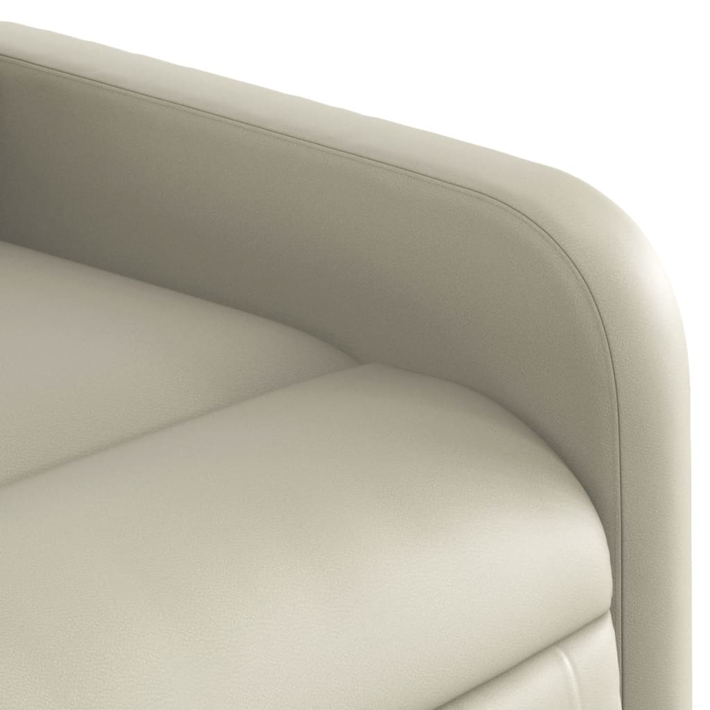 Poltrona reclinável elevatória elétrica couro artificial creme - Image 10