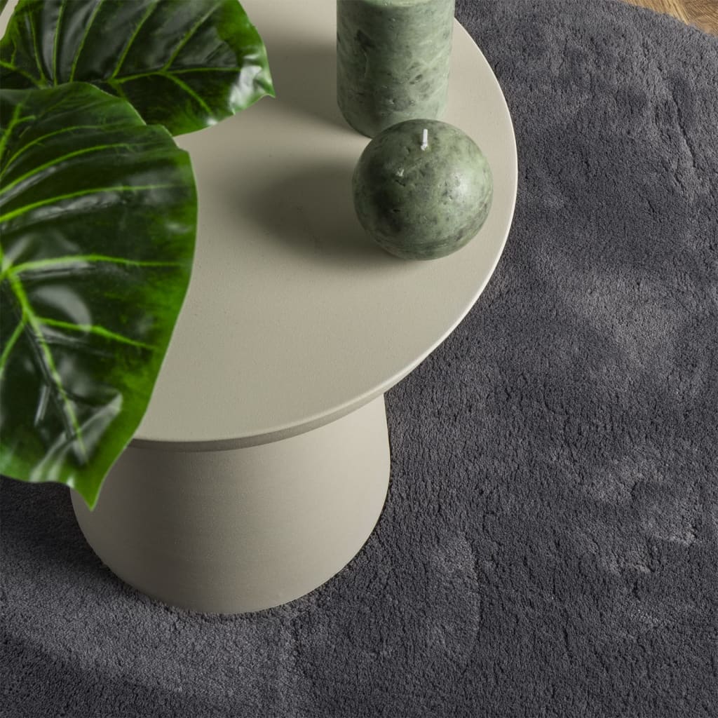 Tapete pelo curto macio e lavável HUARTE Ø 120 cm antracite - Image 6