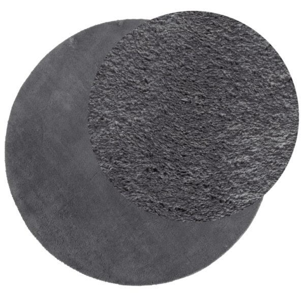 Tapete pelo curto macio e lavável HUARTE Ø 200 cm antracite - Image 2