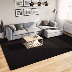Tapete pelo curto macio e lavável HUARTE 240x340 cm preto