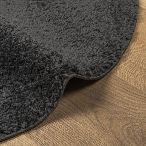 Tapete shaggy de pelo alto PAMPLONA Ø 120 cm antracite - Image 5