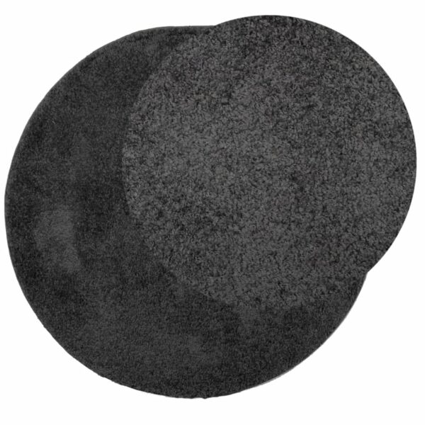 Tapete shaggy de pelo alto PAMPLONA Ø 240 cm antracite - Image 2
